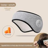 Universalios triukšmą izoliuojančios ausinės su akių kauke, skirtos miegui ir žiemos sportui lauke – Velcro ir aksomas vyrams ir moterims Velcro + Earplugs; One Size juoda