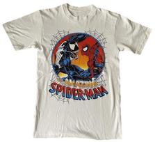 Marvel Žmogus-voras Venomas prieš Vorą Retro Apskritimas Marškinėliai S-5XL Kova Balti Unisex Marškinėliai L