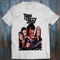 Įprasto dydžio M-4XL Medvilniniai marškinėliai Thin Lizzy narių karikatūra Phil Lynott Unisex marškinėliai S
