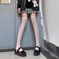 Japanese Soft Girl Spring And Summer Lolita Translucent Sweet Nurse White Thin Socks Jk Campus Student Pantyhose One size fits all