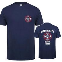 Priešgaisrinės gelbėjimo komandos marškinėliai vyrams, T-shirt'ai, ugniagesių marškinėliai, trumparankoviai vyriški viršutiniai drabužiai, poliesteris, sportiniai, laisvalaikio, Europos dydis S