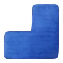 L-Shaped Bath Mat Non-Slip Flannel Memory Foam Corner Bathroom Floor Sofa Mat Absorbent Soft Rug for Shower Toilet Home Decor 80x80cm