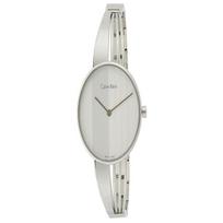 CALVIN KLEIN / laikrodis kvarcinis mechanizmas nerūdijančio plieno apyrankė 34mm sidabrinis ciferblatas moteriškas laikrodis atsparus vandeniui 30 metrų K6S2N116 kvarcas