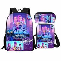 Spausdinta Huntrix Kpop Raganų Medžiotojų K-Pop Studento Mokyklinė Kuprinė Trijų Dalių Rinkinys, Kuprinė Krepšys Pieštukinė pencil case