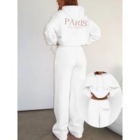 Trendy Women's Pullover and Wide Leg Sweatpants Set, Fashionable and Comfortable Streetwear for Autumn and Winter Women's Wear S balta