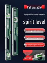High-Precision Magnetic Spirit Level, Durable Aluminum Alloy 25cm Strong Magnet, with Tape Measure