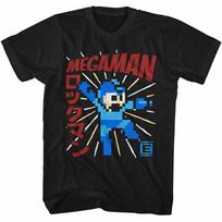 Mega Man Megaman Energy Booster Black Adult T-Shirt M