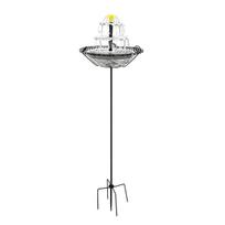 Outdoor Solar Powered Fountain Bird Feeder with Glass Bowl and Metal Stand for Garden Patio Lawn Decoration Water Feature One Size