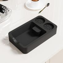 Silicone Coffee Tamper Mat - Machine Compatible Tamping Pad with Knock Box for Espresso Tool Kit and Countertop Protection