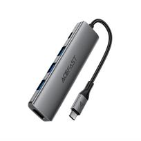 Acefast J16 USB Hub USB-C 5-in-1 HDMI 4K 60Hz PD90W Docking Station - Pilka
