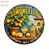 Vintažinis itališkas Limoncello metalinis plakatas Sienų dekoras Rūdyjęs virtuvės ženklas
