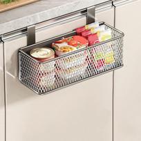Carbon Steel Kitchen Hanging Basket Wall Mounted Space Saving Seasoning Organizer No-Drill Cabinet Hanging Organizer Bathroom