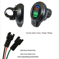 48V Elektrinio paspirtuko LCD ekranas Spidometras Odometras Greitis Įtampos indikatorius Dviračio modifikavimo priedams black
