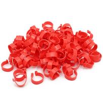 100 Pcs Chicken Foot Rings 6 Colors Poutry Duck Pigeon Geese Quail Bird Ring Carry tools Feeding Logo raudona
