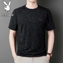 PLAYBOY Men's Summer Cool-Feel Loose Fit T-Shirt XL/52 juoda