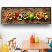 Čili Imbiero Česnako Skonio Virtuvės Drobės Tapybos Plakatai ir Spaudiniai Sienos Menas Maisto Paveikslas Svetainei Restoranui Dekoruoti 60x170cm no frame