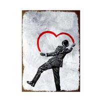 Banksy Grafiti Menas Metalo Skardos Ženklas Plakatas Gatvės Sienos Tapyba Meilė Mažas Berniukas Plakatas Svetainės Koridoriaus Baro Namų Dekoras 30x40cm(11.8x15.7inch)