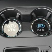 QDIM8 2pcs Car Coaster Non-Slip Rubber Mat Water Cup Anti-Slip Pad For KIA Rio Soul Seltos Forte K5 K3 Niro Sorento Stinger Sportage