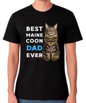 Best Maine Coon Dad Ever Funny Cat Lover Gift T-Shirt Pet Owner Father Tee 4XL