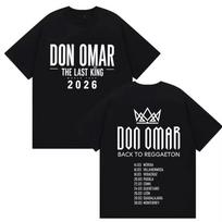 Raperio Don Omar prekių 2026 m. marškinėliai vyrams ir moterims, madingi, trumparankoviai, dvipusio spausdinimo, Y2K, gotiški, medvilniniai, oversized marškinėliai 4XL
