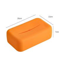 Nordic Tissue Box Cover Soft Silicone Reusable Wet Tissue Case Beige Tissue Box Holder Bathroom Livingroom Kitchen Decoration oranžinė