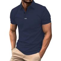 Men's Classic Fit Short Sleeve Shirt, Comfortable Cotton , Casual Wear for Everyday Use, Red, Size Options L tamsiai mėlyna