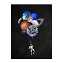 Oro baliono kosmoso astronautas Septynios planetos drobės sienų tapyba Šiuolaikiniai plakatai spaudiniai Abstrakčios meno dekoracijos svetainės miegamojo namų biuro dekoravimui 20x30cm No Frame balta
