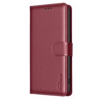 Verslo odinis dėklas-piniginė su kortelių laikikliu, flip tipo, skirtas OPPO Reno 13F 11F 7Z 5F 5Z 5G OPPO Reno 13F 5G kaštoninė