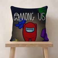 Cool A-Among U-Us Game Pillow Covers Cartoon Sofa Decorative Home Double-Sided Printing Short Plush Cute Cushion Cover Peach skin 18*18(CM)-1Pcs