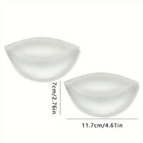 1 pora silikoninių liemenėlės įklotų krūtims pakelti, pastorinti įklotai, krūtų pagalvėlės, push-up pagalvėlės, vestuvėms Clear Small white