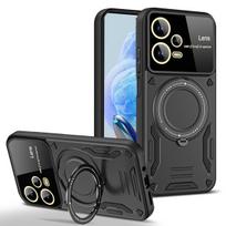 Magsafe magnetinis belaidžio įkrovimo dėklas, skirtas Xiaomi Redmi Note 12 12S 4G Note12 Pro Plus 5G, su žiediniu laikikliu, telefono galinis dangtelis Redmi Note 12 4G juoda