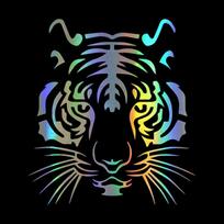 Spalvingas Tiger Head automobilio stiliaus motociklo vinilo lipdukas automobiliui Colorful