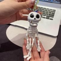 Helovino baisus skeletas pakabukas traukiamojo laido žaislas raktų pakabukas moterims vyrams aksesuarai dovanai