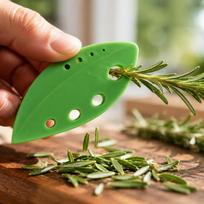 Herb Leaf Stripper Tool with Multiple Sized Holes for Efficient Herb Stem Removal and Leaf Separation Kitchen Gadget for Cooking and Food Preparation One Size žalia