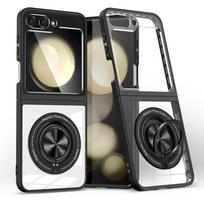 Applicable to Samsung Z flip7/5 mobile phone case 360 rotating magnetic suction bracket wireless charging flip5 anti-drop protective case SAM  Z flip5 juoda