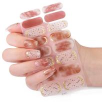 French Manicure Stickers Press On Nail Art Strips With Glues 12 Hour Curing Time Patterns For Skin gray