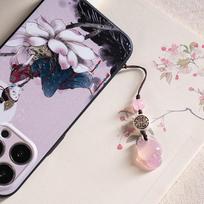 Handcrafted Cat Paw Pendant Phone Strap with Natural Root Material and Intricate Carving Suitable for Mobile Phone Decoration and Hanging Accessories One Size rožinė