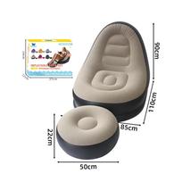 Portable Inflatable Lazy Sofa With Footstool, Hot- Outdoor Camping Lounger, Waterproof Wear-Resistant Air Mattress Fit For Na