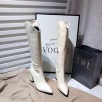 Over The Knee Long Boots for Women Autumn and Winter Styles Pointed Pointed and Thick Heeled Knight Boots Chelsea V-neck Slim Boots 39 chaki