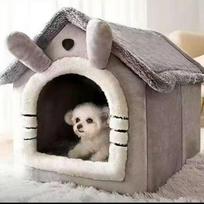 Jaukus keturių sezonų augintinio guolis: Šilta pliušinė uždara palapinė šunims ir katėms Small (recommended for pets under 3.5 kg)