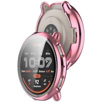 TPU Minkštas Laikrodžio Dėklas Huami Amazfit Active 2 Pilnas Ekrano Apsauga Buferis Amazfit Active2 Apsauginis Dangtelis Amazfit Active 2 rožinė