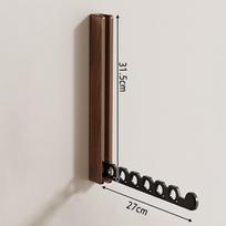 Wall-Mounted Foldable Walnut Clothes Drying Rack for Indoor/Outdoor Use gray