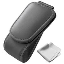 GOKEI Sunglasses Holder Car Magnet Hook Magnet Storage Leather Glasses 1 piece pilka spalva