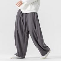2026 Streetwear Vyriškos plačios kelnės Medvilnės Lino Laisvalaikio Harem kelnės Vyriškos Oversize Vintažinės Laisvos Vyriškos Jogger kelnės M tamsiai pilka spalva