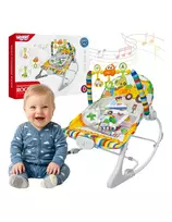 WOOPY BABY Interactive Bouncer with Vibration and Arch, Multicolor