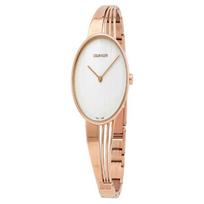 CALVIN KLEIN laikrodis kvarcinis mechanizmas paauksuotas dirželis 34mm sidabrinis ciferblatas moteriškas laikrodis 30 metrų atsparus vandeniui K6S2N616 auksas