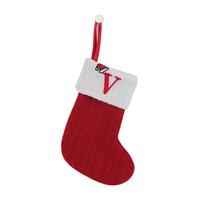 Knitted Letter Xmas Stocking Personalized Initials Xmas Sock Fireplace Hanging Decor Holiday Party Gifting Home Decoration As Shown