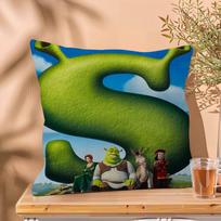 Cartoon Shrek Pillow Anime Pillow Sofa Bed Head Pillow Cover Cushion Cover Fashion Peach skin 18*18(CM)-1Pcs