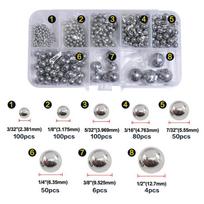 490PCS Precision Balls 8 Sizes,Bicycle Bearing Balls 1/2  3/8  1/4  7/32  3/16  5/32  1/8  3/32  Steel Ball Assortment Kit 490pcs(Box Packing)