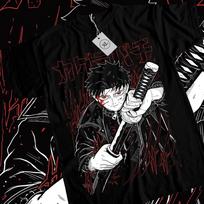 Kagura Bachi TShirt Megumi Itadori Jjk Sukuna Horror Black Gift Shirt S